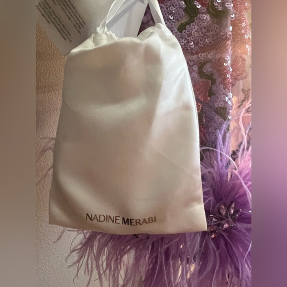 Nadine Merabi Isla Belted Ostrich and Turkey Feather Trim Minidress - Picture 13 of 13